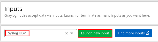 create syslog udp input