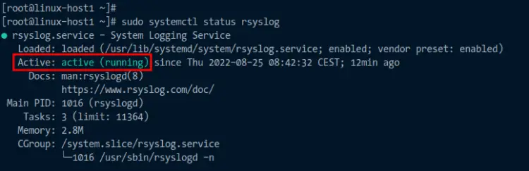 check rsyslog