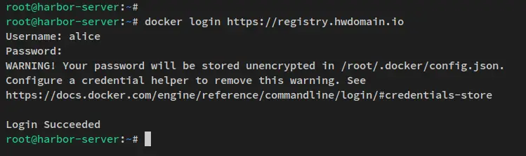 login to harbor via docker cli