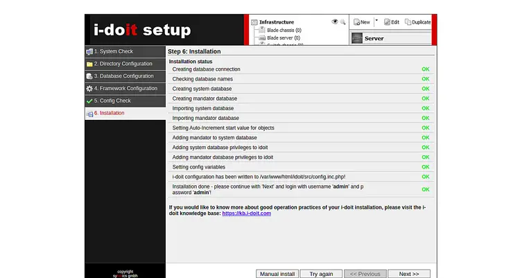 Installation status