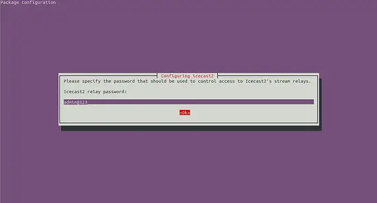 Icecast Relay password
