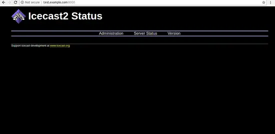 Icacast Status page