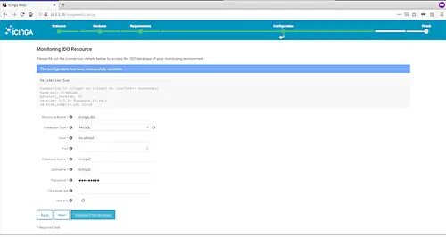 Configure MySQL IDO backend