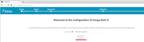 Icinga Web 2 installation wizard