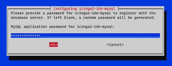 Enter Database password for Icinga2