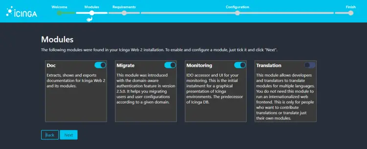 Icinga Modules Setup