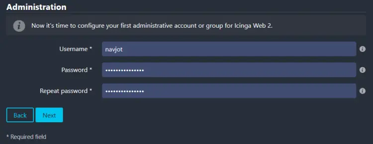 Icinga Administrator Details