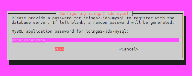 Enter Database password for Icinga2