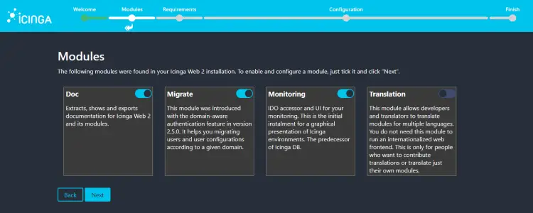 Icinga Modules Setup