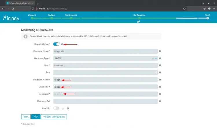 icinga 2 ido mysql database setup