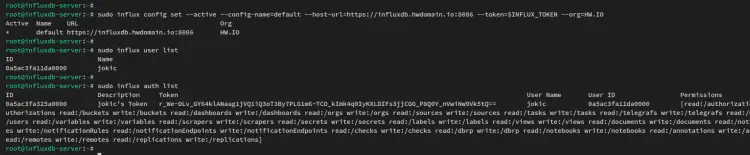 setup profile influx cli