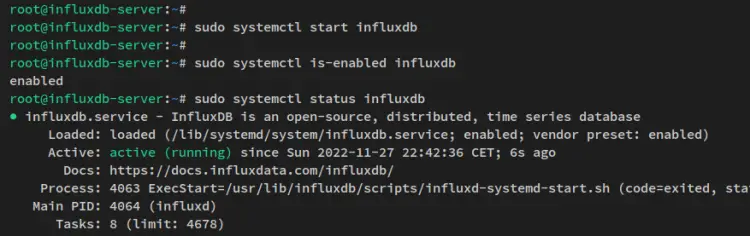 start veriy influxdb