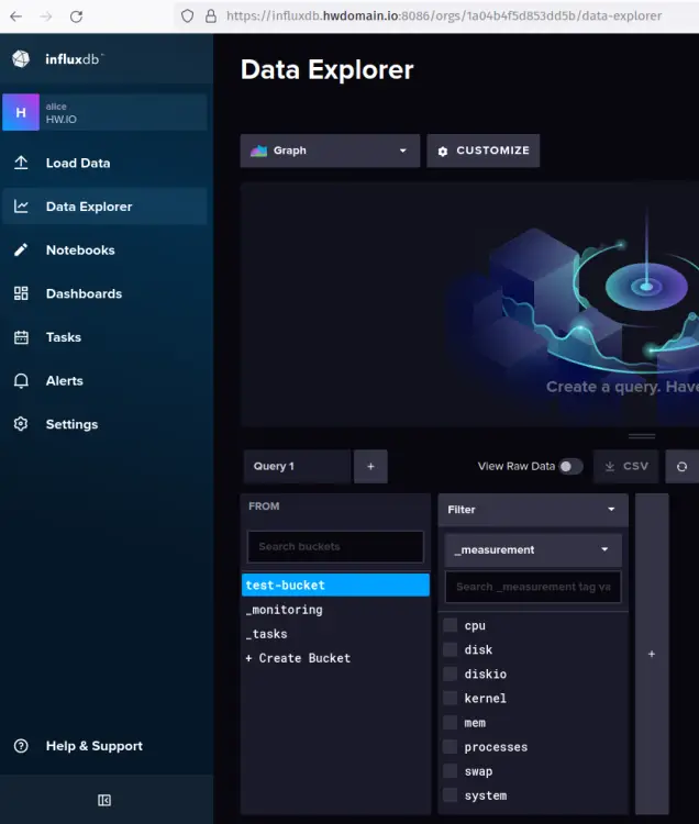 verify telegraf influxdb dashboard