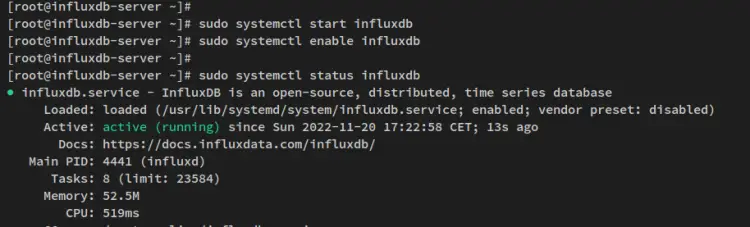 check influxdb