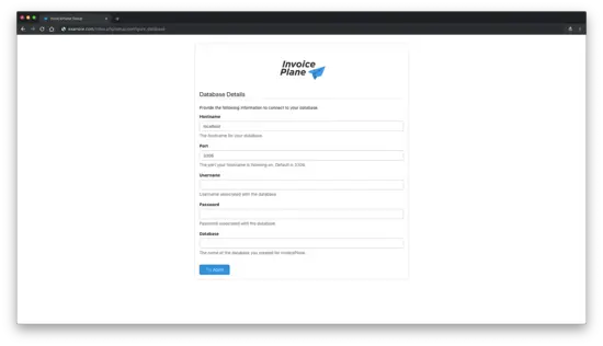 Database setup