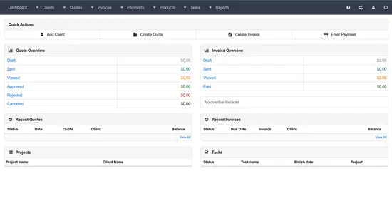 InvoicePlane dashboard