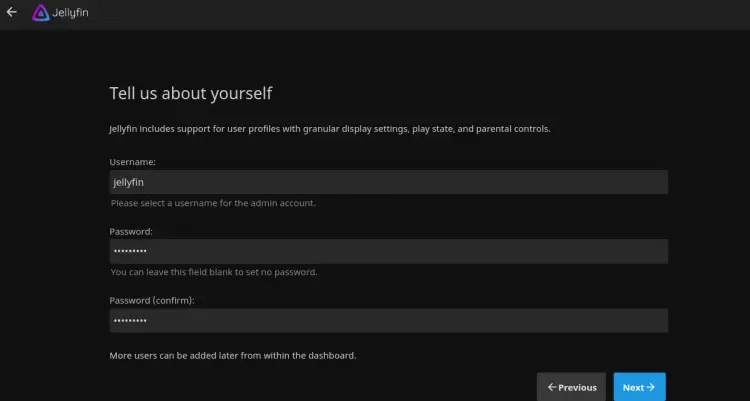 Set a username and password