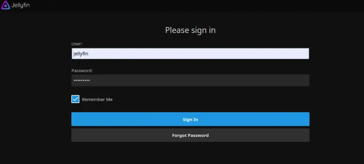 sign in to Jellyfin