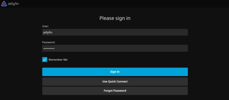 login to jellyfin