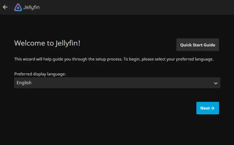 Jellyfin Setup Wizard