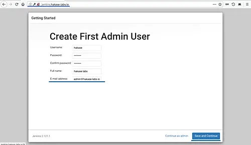 Create admin user