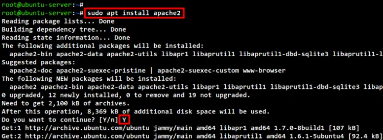 installing apache2