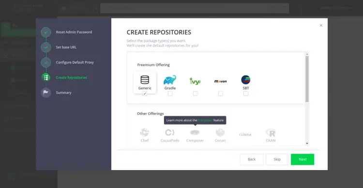 Create Repositories in JFrog