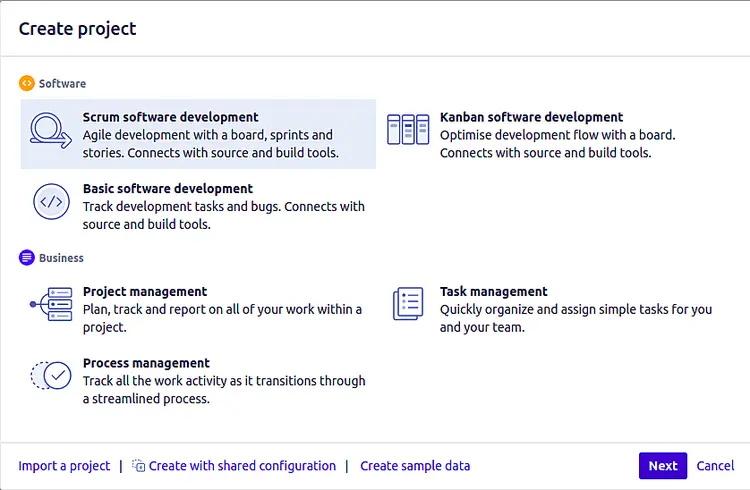 Create a project in Jira