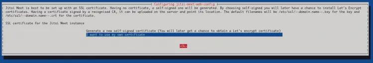 use your certificate for jitsi