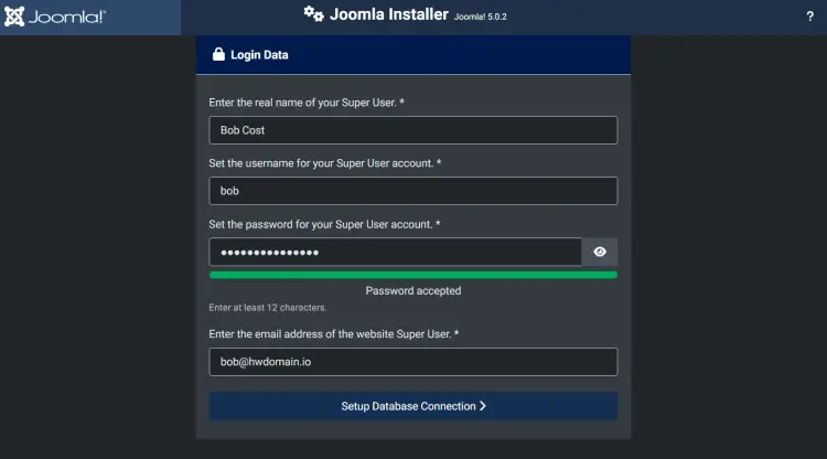 create admin user