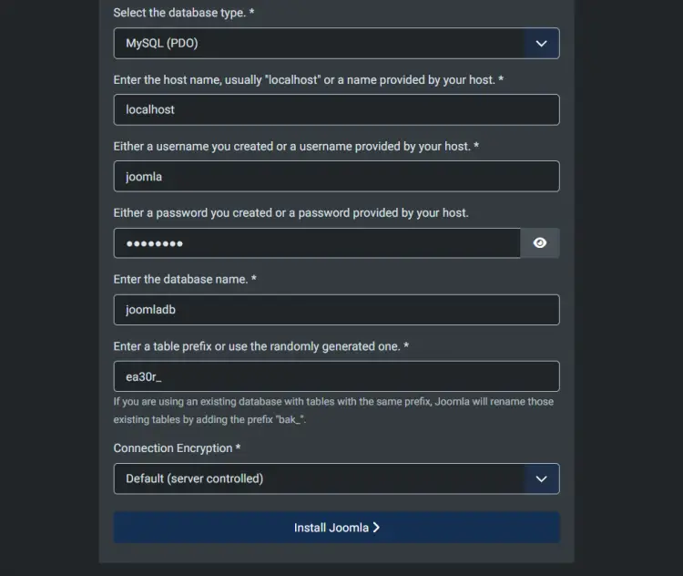 database details