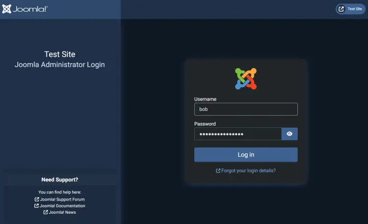 login page