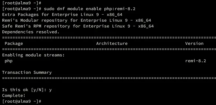 enable php remi