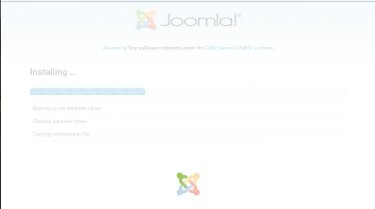 joomla is installing now