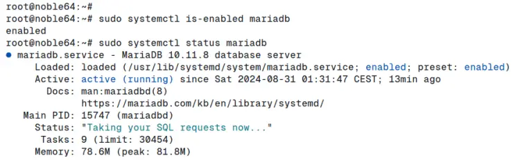 check mariadb