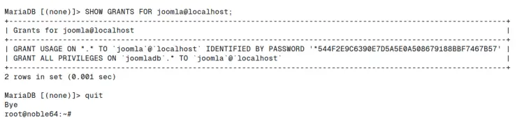 show user privileges