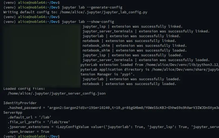 geenrate jupyterlab configuration