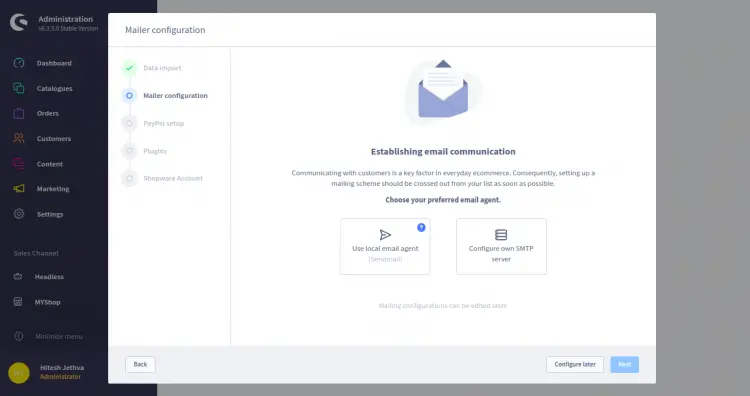 Email configuration