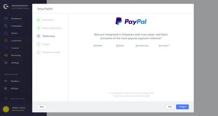 Paypal setup