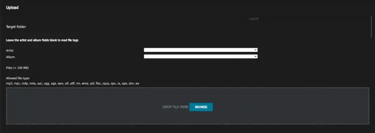 Ampache Upload Page