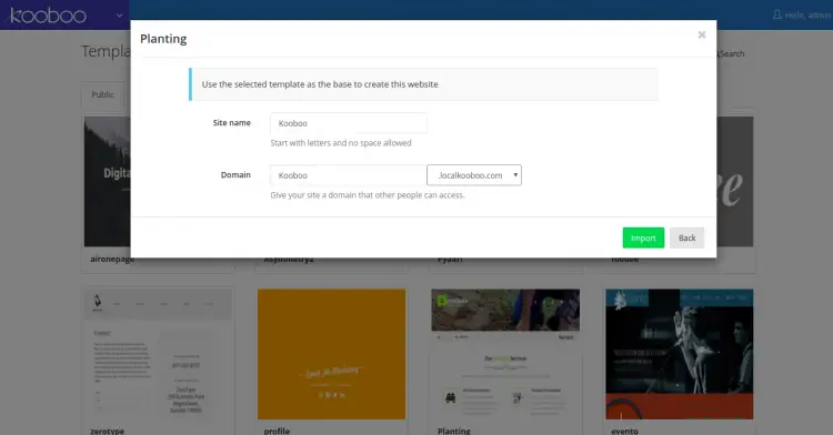 Set a site name and domain