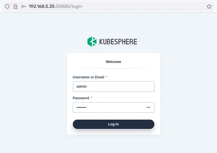 login page