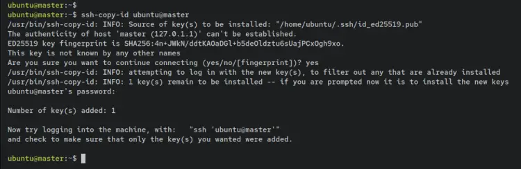 upload ssh key to localhost