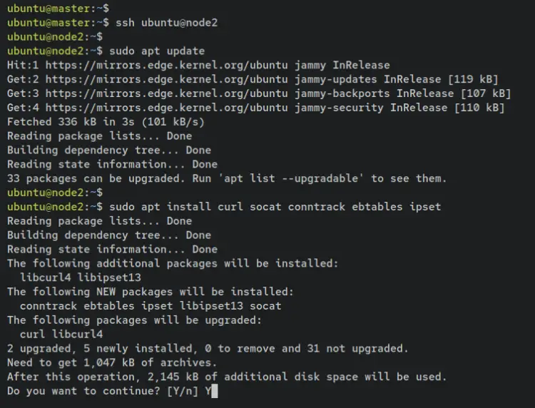 login node2 install dependencies