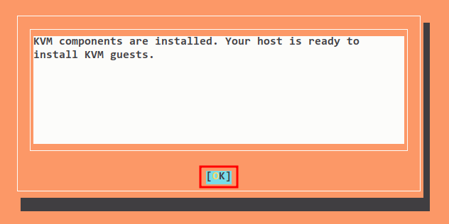 kvm installation completed