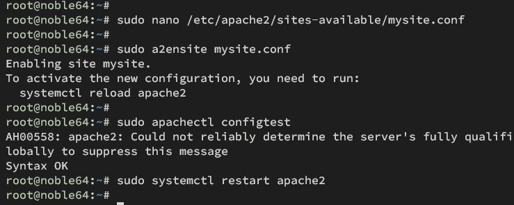 creating apache virtual host