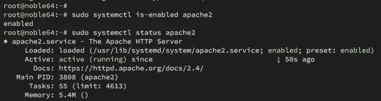 checking apache service