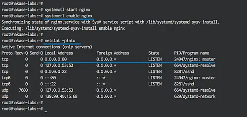 Enable and start Nginx web server