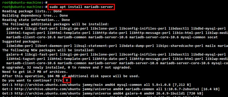 install mariadb