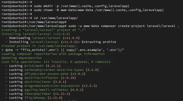 install Laravel via composer